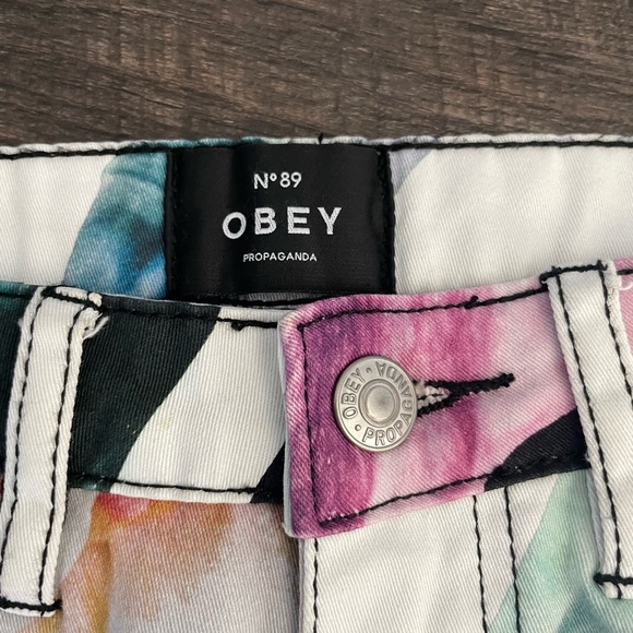 048 Obey Multicolor Skirt / Pockets In Front/ Knee Length - Picture 3 of 5